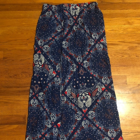 SALE! (NWOT)Volcom Blue Print High Slit Skirt (M) - Picture 6 of 8
